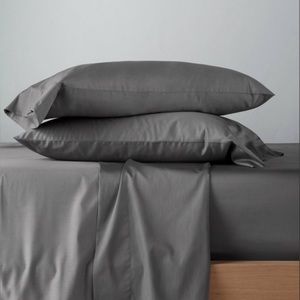 Queen 300 thread count temperature balancing sheet set. Casaluna dark grey.